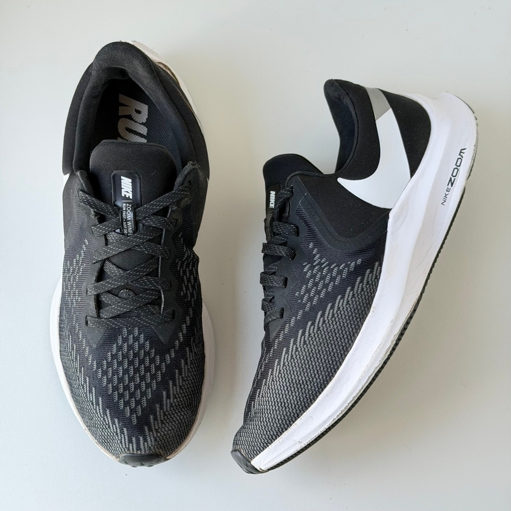 Nike Zoom Winflo 6 Womens 8 Black Cushion Road Running Shoes Athletic Trainers